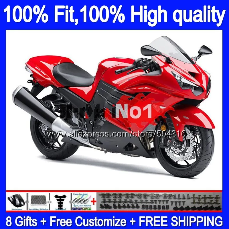 Инъекции для KAWASAKI ZX 14R ZX14R 06 07 08 09 10 11 женская обувь из блестящей Красной 78MC. 37 ZZR1400