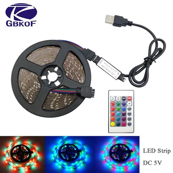 

USB Mini 3key LED Strip DC 5V Flexible Light 60LEDs 50CM 1M 2M 3M 4M 5M SMD 2835 Desktop Decor Screen TV Background Lighting