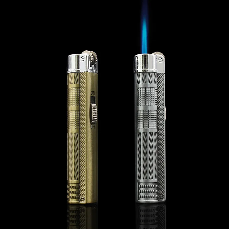 Creative Inflatable Windproof Lighter Straight Into the Flame Personality Grinding Wheel Lockable Fire Metal Men&amprsquos Gift | Дом и сад