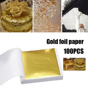 

Gold Leaf 100PCS Frame Home Decoration Decorative Materials Gold Foil Creative Golden 8*8.5cm Design Art 24K Gold-Plated