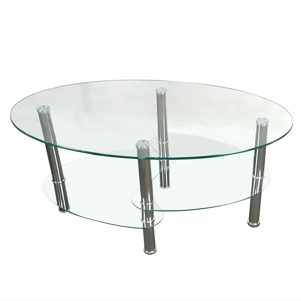 Dual Fishtail Style Tempered Glass Coffee Tables Transparent Living Room Furniture 90x50x45CM E2S Dual Fishtail Style Tempered Glass Coffee Tables Transparent Living Room Furniture 90x50x45CM E2S