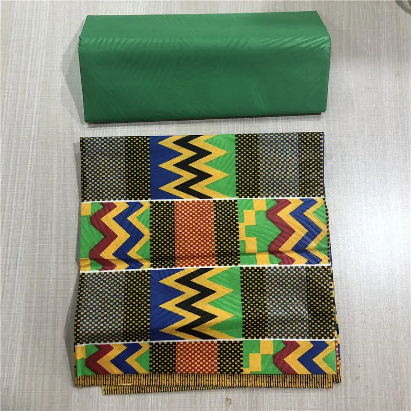 Yellow african kente prints wax fabric polyester sewing fabric wax style design african prints polyester 4 yards AW30 - Цвет: 19