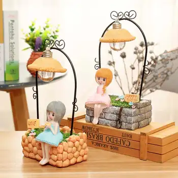 

Led Night Light Resin Craft Kids Home Desktop Table Lamp fairy girl Figurines Mini night lamp Birthday Christmas Wedding Gifts