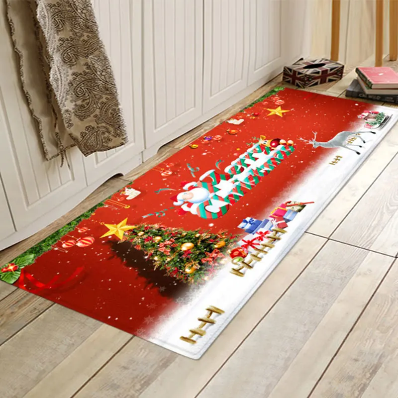 3D напольный коврик ковер, украшение на Рождество для дома Противоскользящий кухонный обеденный дверной коврик фланелевый ковер для детской комнаты спальни - Цвет: D
