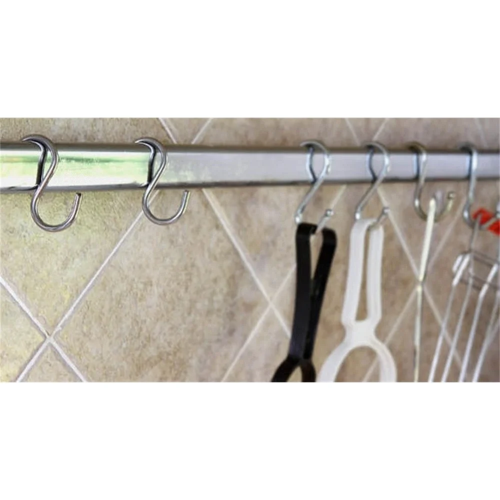 Metal S Hook Display Rack Tool Hangers Poster Strip S Holder Hat Coat Hanger Ring Curtain Towel Wing Cooker Hanger