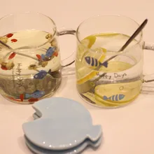 Милый мультфильм термостойкая высокая температура стеклянная чашка с мальчиками и девочками для завтрака молоко Чай Кофе Питьевая пара чашек Q142