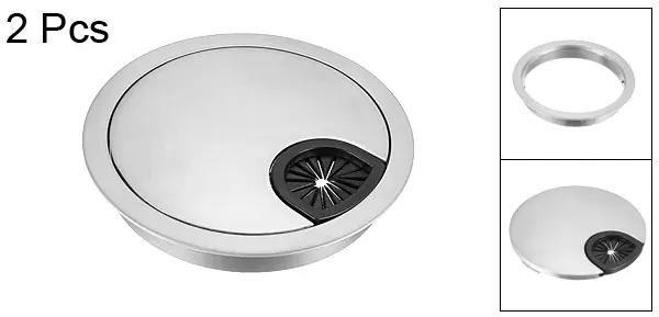 Silver 80mm Uxcell 2 шт. Крышка для кабельного отверстия 50-80 мм цинковый сплав настольная втулка для проводного органайзера яркое серебро/черный/бронза/серебро/красная бронза - Цвет: Silver 80mm