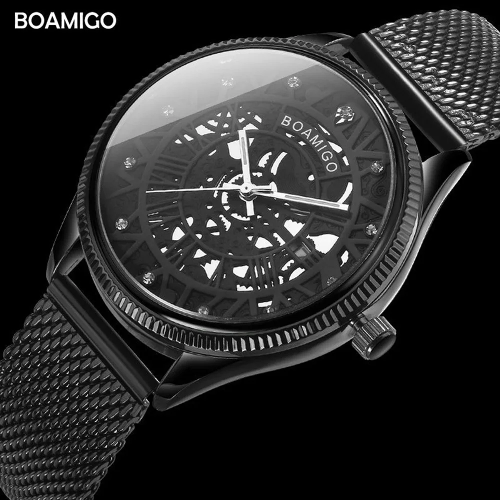 BOAMIGO полые модные orologio uomo золотые наручные часы кварцевые мужские relogio masculino montre