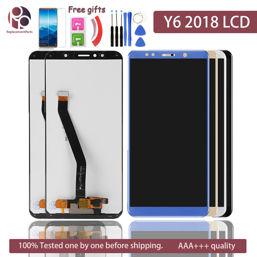 5,7 ''дюймовый ЖК-дисплей для huawei Y6, сенсорный ЖК-экран, дигитайзер с рамкой для huawei Y6 Prime, Запасная часть