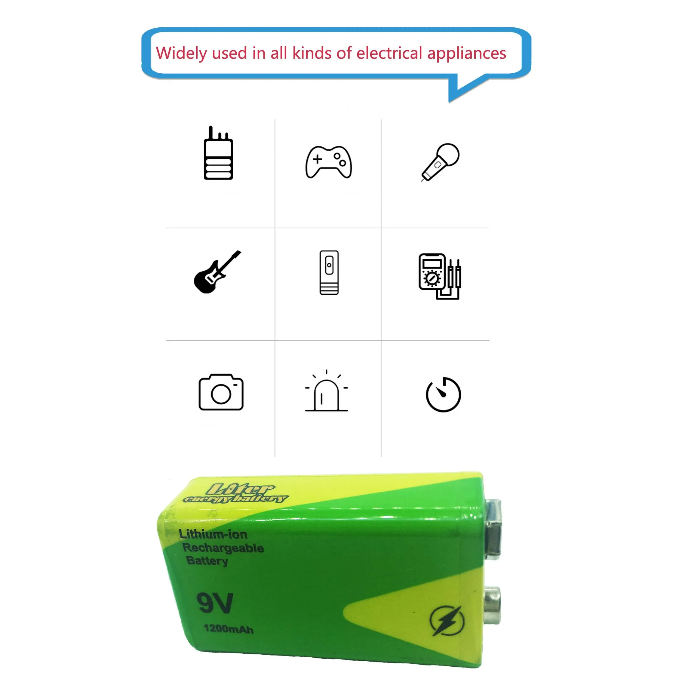 Low price high quality 9V 1200mAh rechargeable battery for instruments Ni-MH battery packs For Toys Smoke lithium ion battery