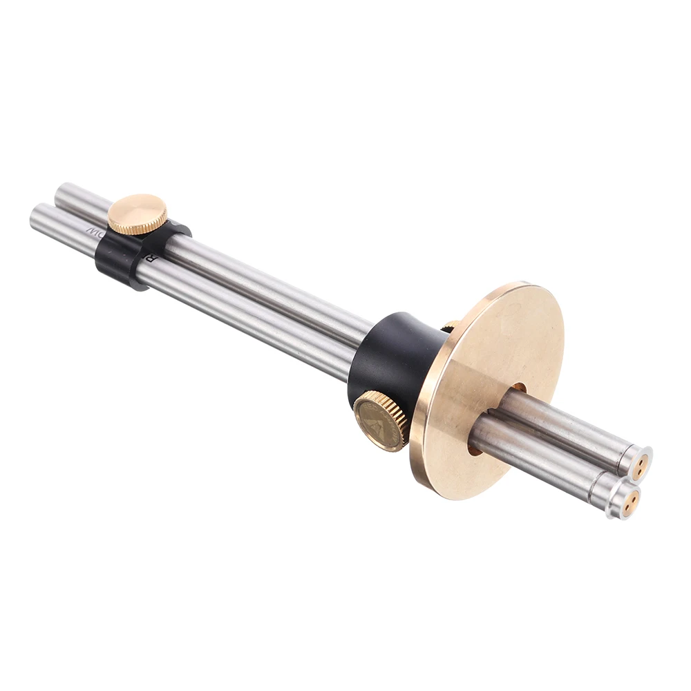 

Stainless Steel Rod Dual Aixs Wood Marking Gauge Woodworking Scribers Parallel Line Drawing Tool