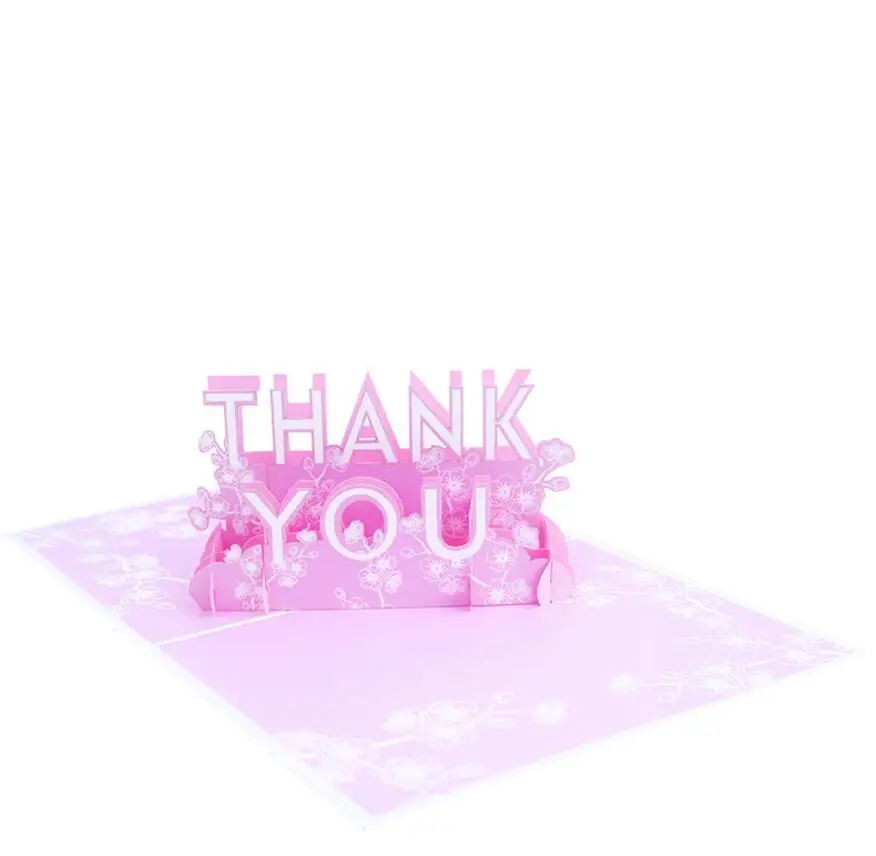  10pcs THANK YOU Handmade Kirigami Origami 3D Pop UP Greeting Cards Invitation card For Christmas We - 4.00034E+12