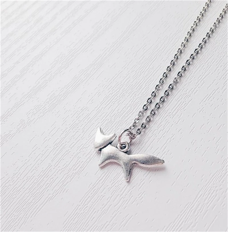 Silver Color Fox Necklace Boho Jewelry Cute Gift Idea BFF Best Friend