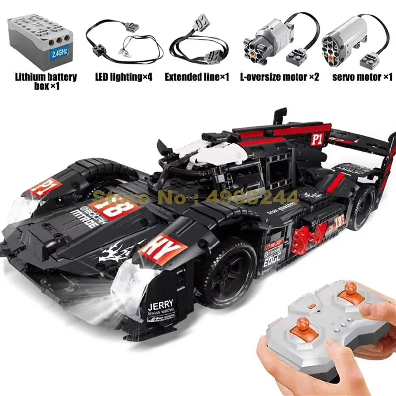 23011 1908 шт technic black r18 скоростной мотор автомобиль набор rc пульт дистанционного управления строительные блоки кирпичи игрушка