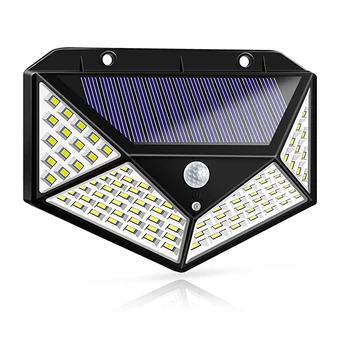 

Solar LED Wall Lamp Outdoor Motion Sensor Lights 100 LEDs Waterproof with 3 Modes with 270° Wide Angle for Garden Patio Yard