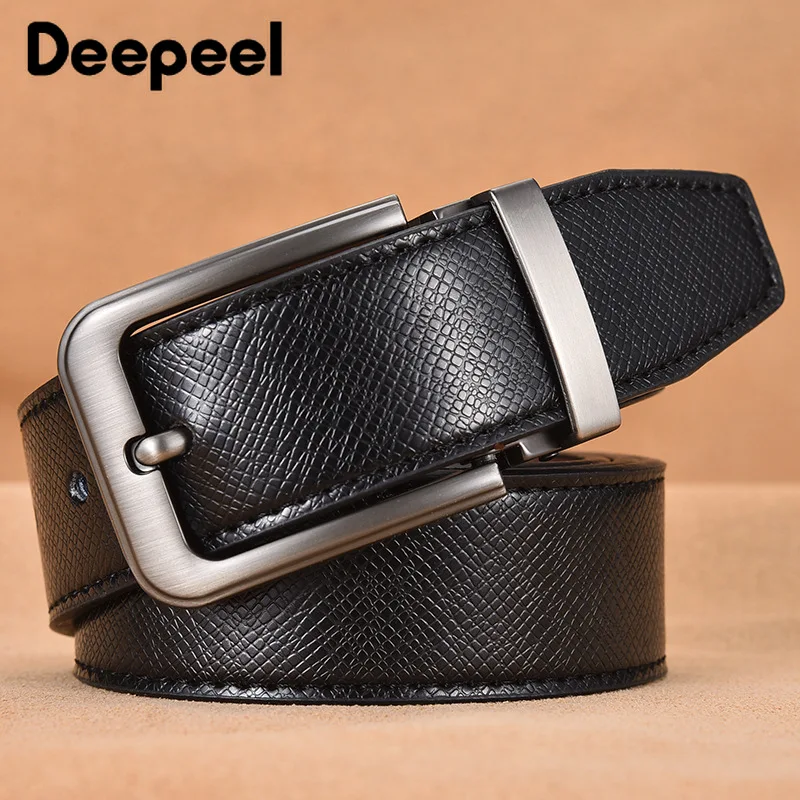 Deepeel/1 шт., 3,3 см* 105-125 см, Harajuku, деловой мужской ремень, второй слой, Воловья кожа, сплав, пряжка, ремень, джинсы, аксессуары для подарка