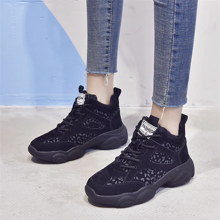 Женская обувь; кроссовки для студентов; обувь для отдыха на шнуровке; Zapatos De Mujer; Модные женские леопардовые кроссовки; хлопковая обувь для тренировок;