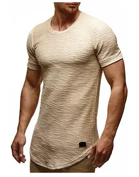 

Summer new men's T-shirts solid color slim trend casual short-sleeved fashion