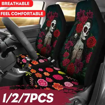 

1/2/7Pcs Car Seat Cover Set Universal Car Seat Protector Front or Rear Seat Back Cushion Pad Mat for Auto Interior Truck Suv Van