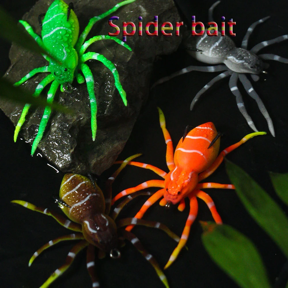 

Soft baits fishing lures simulation of spider soft bait against hanging bottom false bait trout carp bait fishing lure set