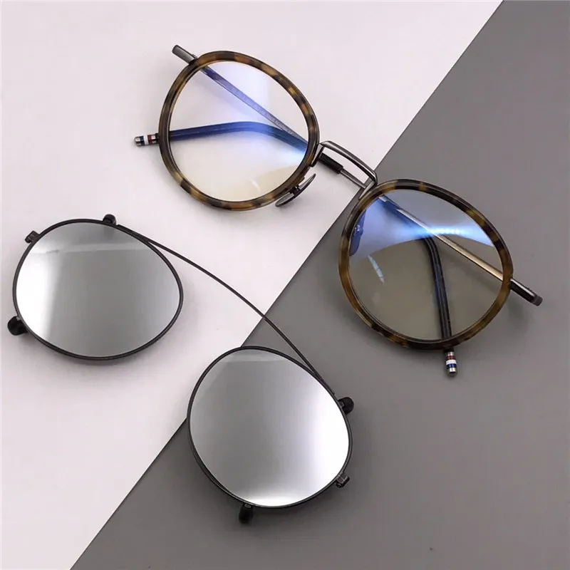 MONGOTEN Ретро мода унисекс Поляризационные Клип Солнцезащитные очки Оптическая оправа полный обод фирменный дизайн Mypoia очки