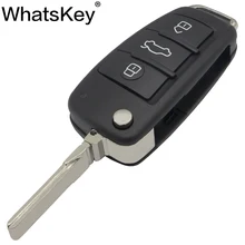 WhatsKey, высокое качество, 3 кнопки, флип, Автомобильный ключ, пульт дистанционного управления, складной ключ, чехол, брелок, чехол для Audi TT Q3, A8, A6, c5, c6, A4, b6, b7, A3