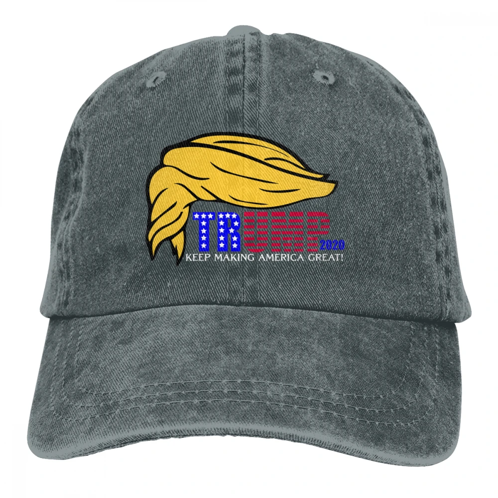 Trump MAGA Casquette натуральный унисекс Мужские Женские джинсовые бейсболка с ремешком кепки Регулируемый Гольф папа шляпа