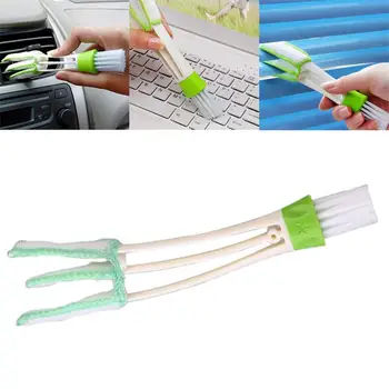 

Vehemo White + Green Air Vent Duster Brush Small Window Air Conditioner Brush Keyboard Interior Car Clean Brush for Outlet
