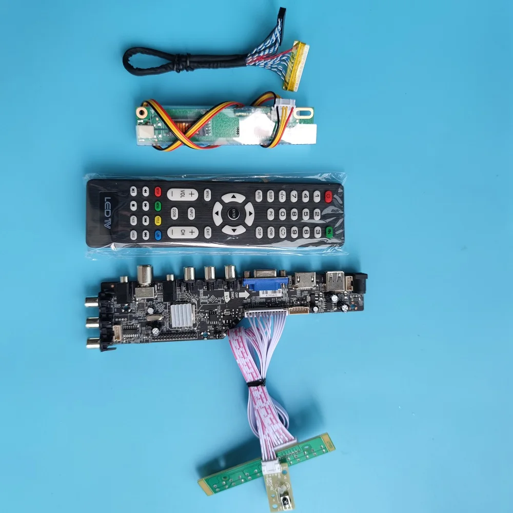 

Комплект для QD15TL02 1280x800 DVB-T DVB-T2 цифровая панель Дисплей пульт дистанционного управления, совместимому с HDMI светодиодный USB VGA AV ТВ контроллер драйвер платы