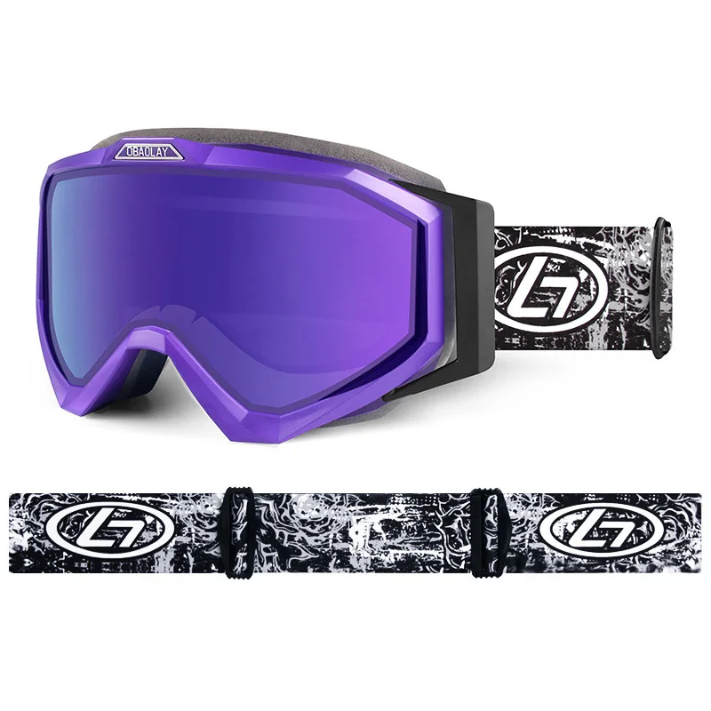 Зимние снежные спортивные сноубордические очки с защитой от противотуманных УФ-лучей для мужчин и женщин, молодежная маска для катания на снегод, лыжные очки - Цвет: 8
