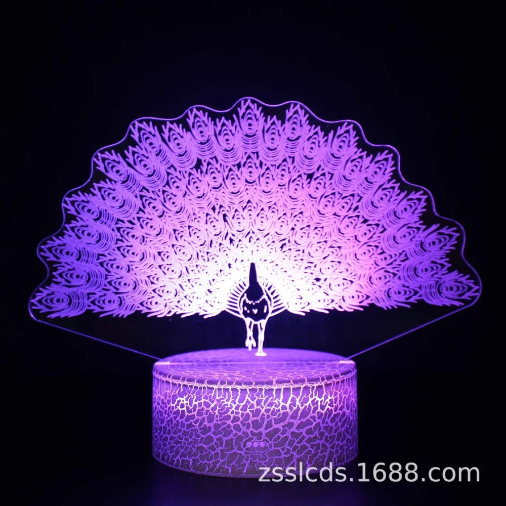 Рисунок 5 - Новинка, 3D светодиодный ночник в форме павлина