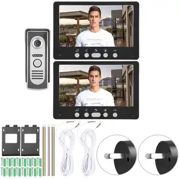 

Black 7in TFT Camera 2 Monitors Video Doorbell Intercom Night View System 815m12 110-240V Hands-free