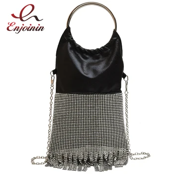 

Luxury Fashion Tassel Metal Ring Handle Pu Leather Women Party Handbag Shoulder Bag Crossbody Bag Chain Purse Tote Bag Pouch