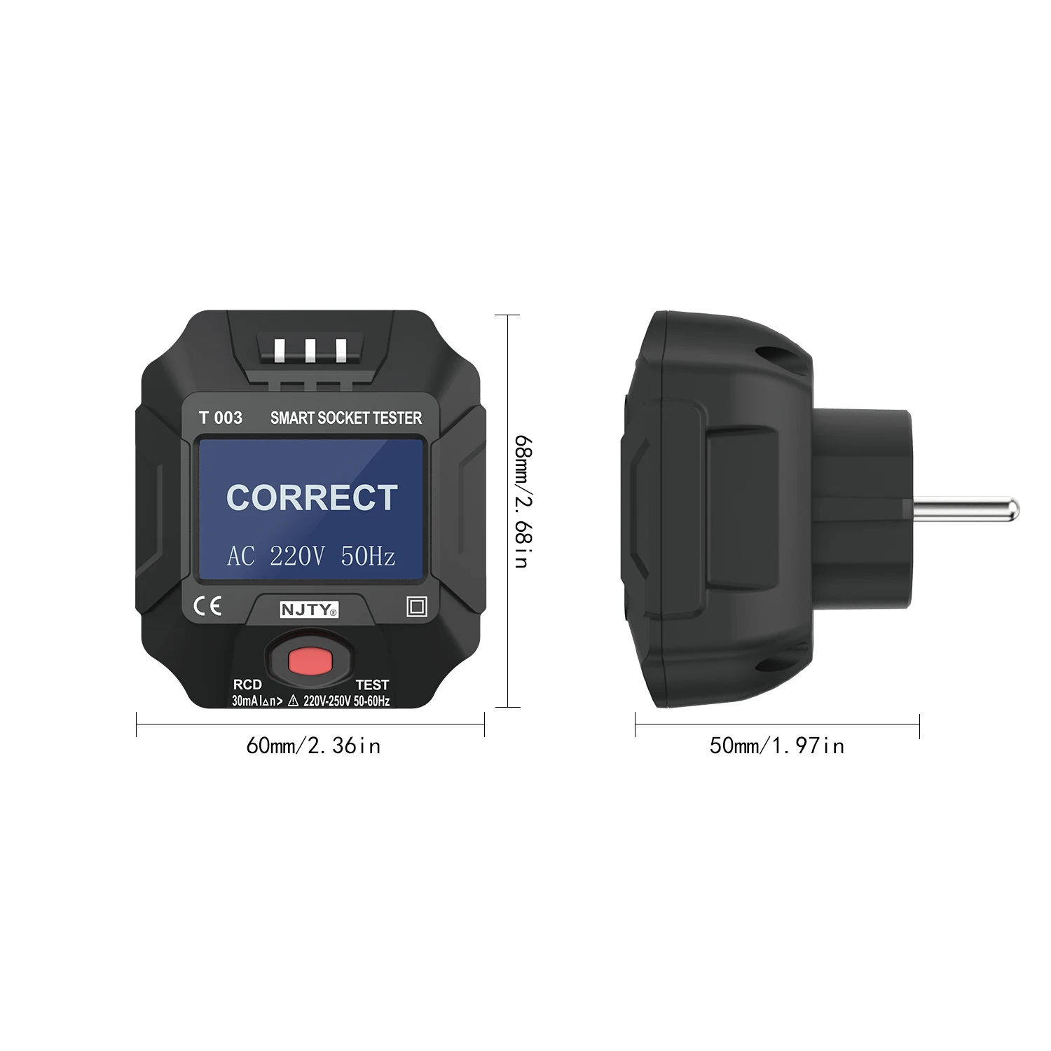 Тестер розетки умный цифровой дисплей тестер с ЖК дисплеем детектор полярности