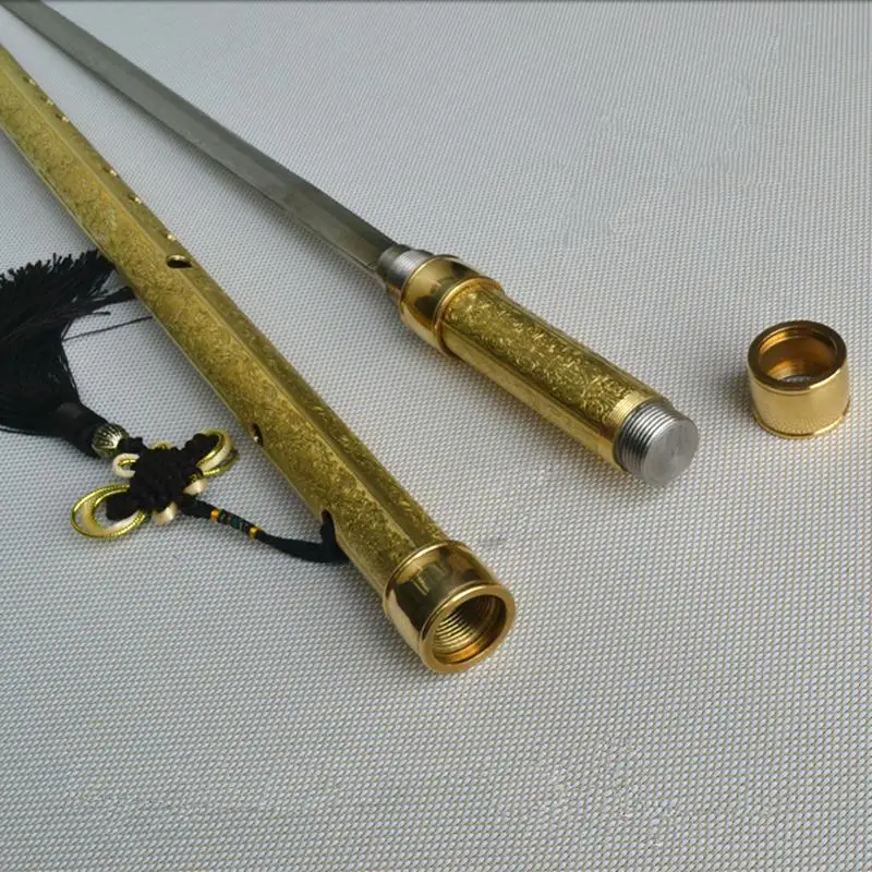 Brass Metal Flute Xiao Sword F Key Tai Chi Bodybuilding Flauta Martial
