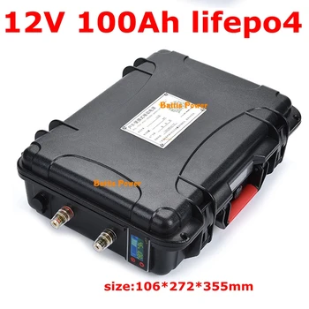 

waterproof 12V 100AH Lifepo4 battery BMS 12.8V for 1000W Ship machine inverter Emergency Power Supply Tricycle +10A Charger