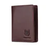 Genuine Leather Men Wallets Vintage Cow Leather Wallet Male Handmade Custom Dollar Price Coin Purse Short Wallet carteira 3