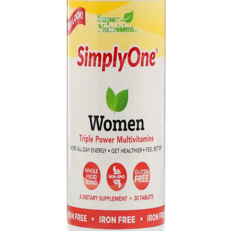 

SimplyOne Women's triple multivitamin, iron free, 30 tab
