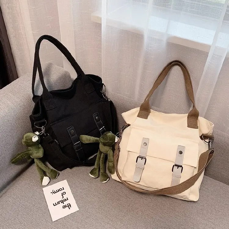 

INS Bag Shoulder Canvas Bag Women's Shoulder Bag/ Hand Bag Canvas Bag Japanese-style Simple Literature And Art Ulzzang Canvas Ba