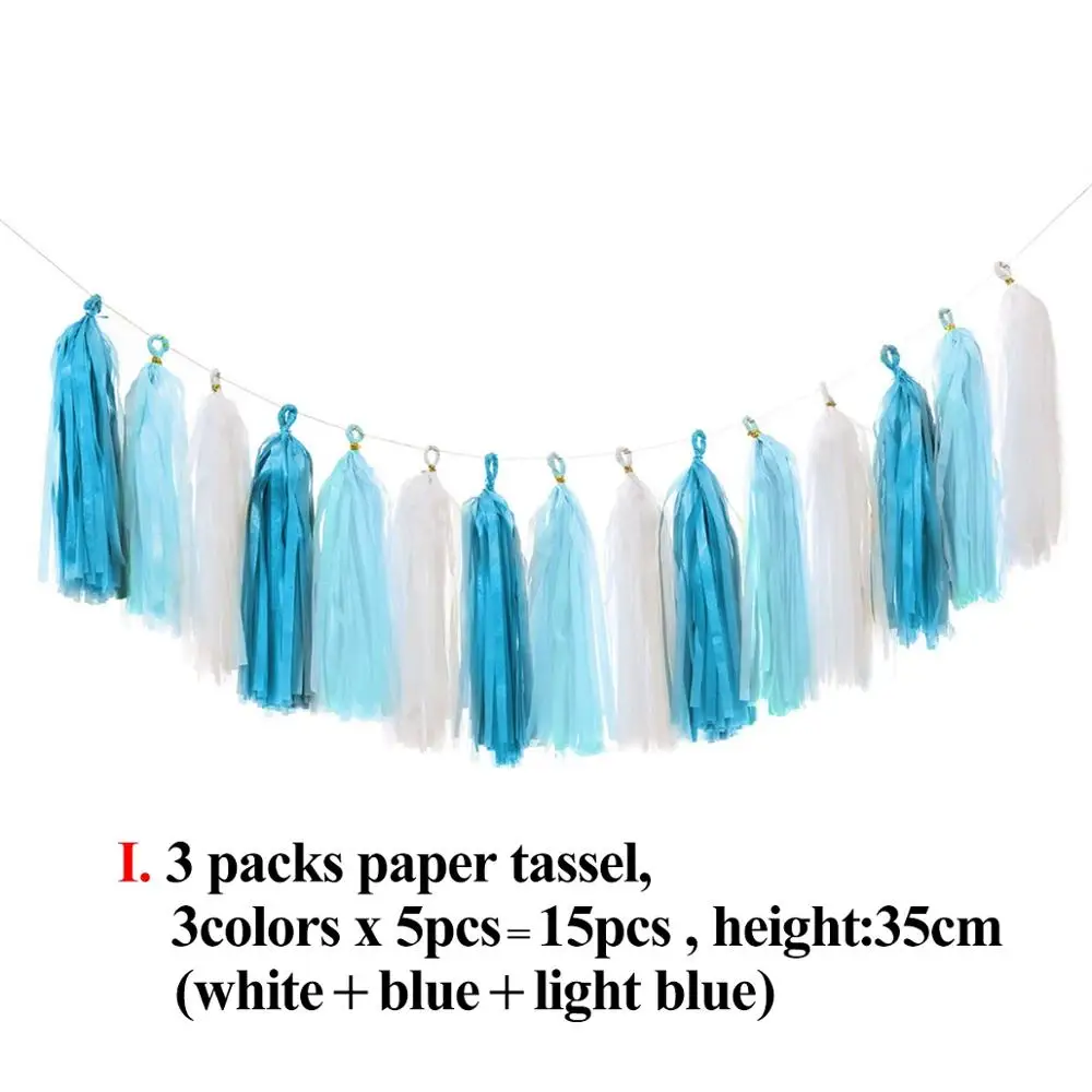 tassel Blue Воздушные шары в виде слона, украшения для девочек и мальчиков, детские украшения для дня рождения, крещения, крещения - Цвет: tassel Blue