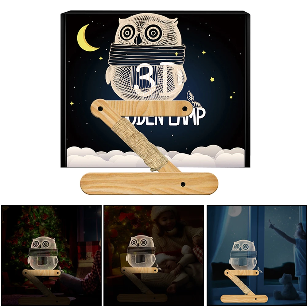 As Shown 3D Собака Деревянный светильник Светодиодный настольный светильник USB мощный мультяшный Ночной светильник Настольная лампа домашний декор для спальни лампа - Испускаемый цвет: As Shown