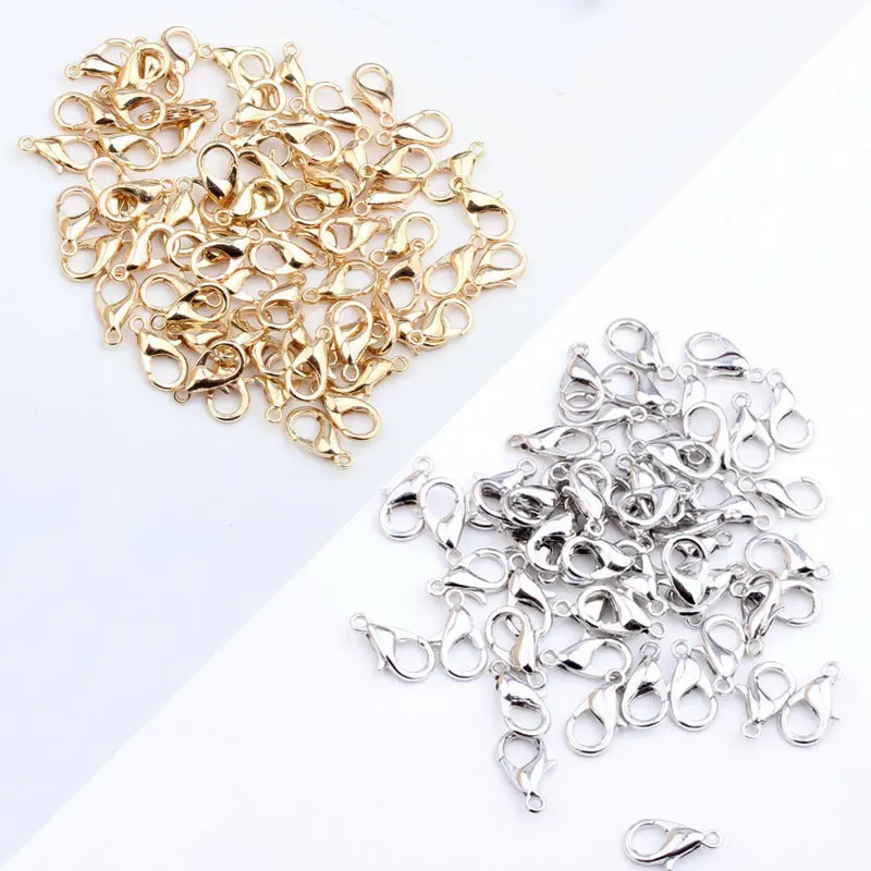 

50pcs Commonly Used Necklace Buckle Bracelet Buckle Accessories 12*6mm Necklace Connection Buckle Lobster Buckle DIY Accessories