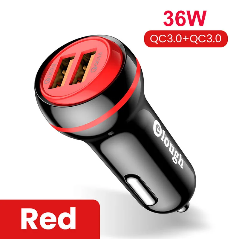 Elough Dual USB Car Charger Quick Charge 3.0 QC3.0 Fast Charging PD 40W Type C Car Charger For iPhone Xiaomi Huawei Mobile Phone usb c car charger Car Chargers