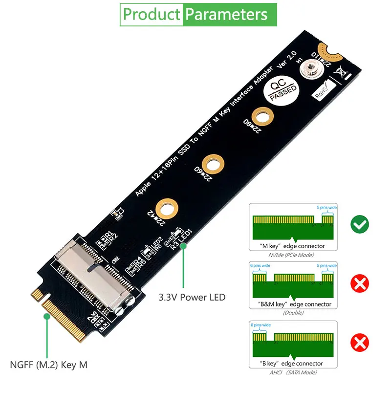 M.2 адаптер диск PCIe SSD к M.2 ключ M адаптер карты для 2013 MacBook Air Pro retina M.2 конвертер SSD к NGFF M2