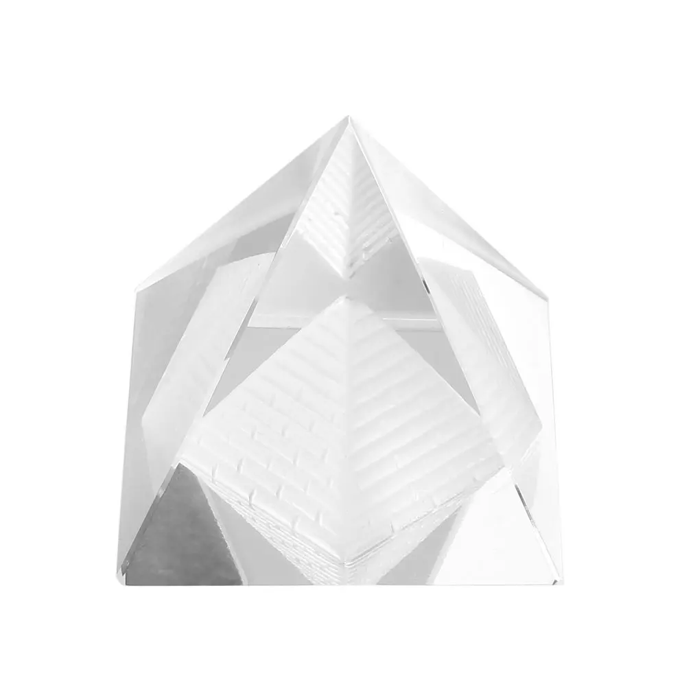 Fashion Artificial Egyptian Clear K9 Crystal Quartz Pyramid Home Office Desk Decoration Wonderful Ornament Gift For Friends | Дом и сад