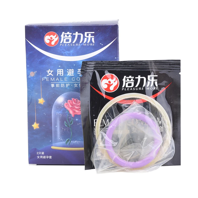 2pcs Female Condoms Adult Sensitive Orgasm Latex Stimulate Condom for Women dropshipping