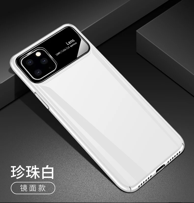 white Для Apple iphone 11 чехол Роскошный Матовый Жесткий ПК+ Закаленное стекло Защитная задняя крышка чехол для iphone 11 Pro Max iphone 11 11pro - Цвет: white