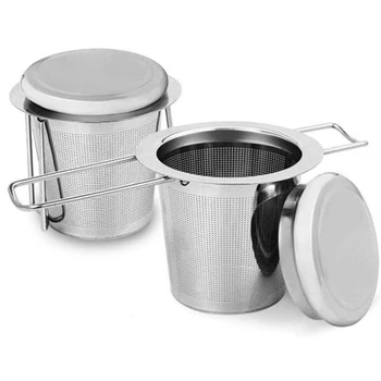 

2 Pcs Tea Infuser Tea Filter Stainless Steel Strainer for Loose Leaf Tea Foldable Handle Design Suitable for Most Tea Cups and T