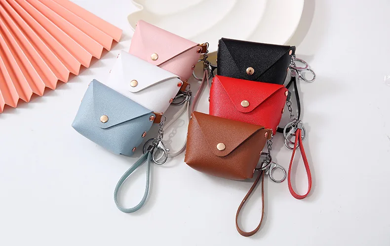 Women's Heart Shape Small Coin Wallets PU Leather Zipper Key Ring Tassels  Card Holder Mini Purse Cute Portable Female Clutch Bag - AliExpress