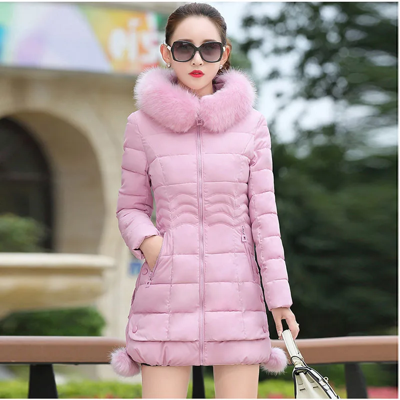 Faux Fur Parkas Women Down Jacket Plus Size Womens Parkas Thicken Outerwear Hooded Winter Coat Female Jacket Cotton Padded